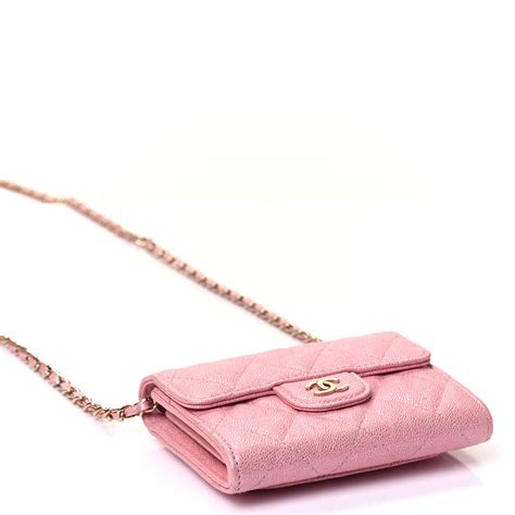 light pink chanel card holder|Chanel caviar quilted card holder.